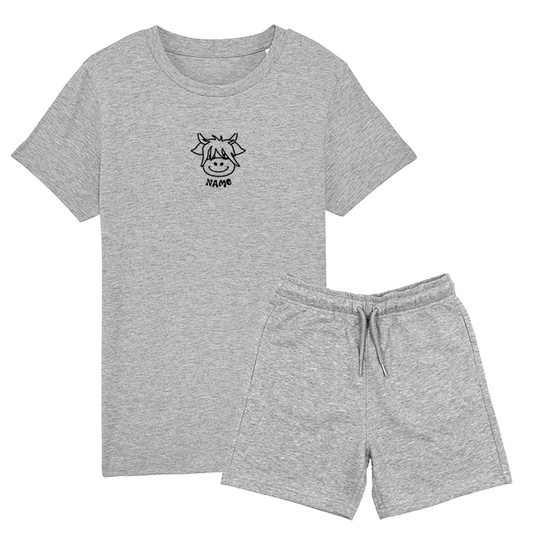 Premium Organic T-Shirt & Shorts Set - Cosy Cow