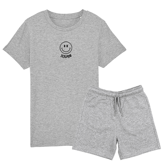 Premium Organic T-Shirt & Shorts Set - Smiley