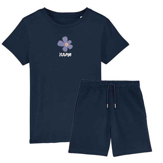 Premium Organic T-Shirt & Shorts Set - Happy Flower