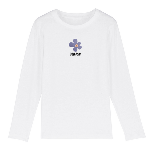 Junior Long Sleeve Organic T-Shirt - Happy Flower